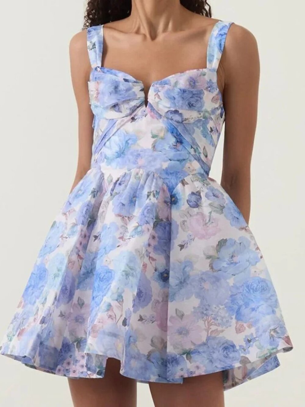 Zimmerman Rebellious style pleated floral mini halter dress